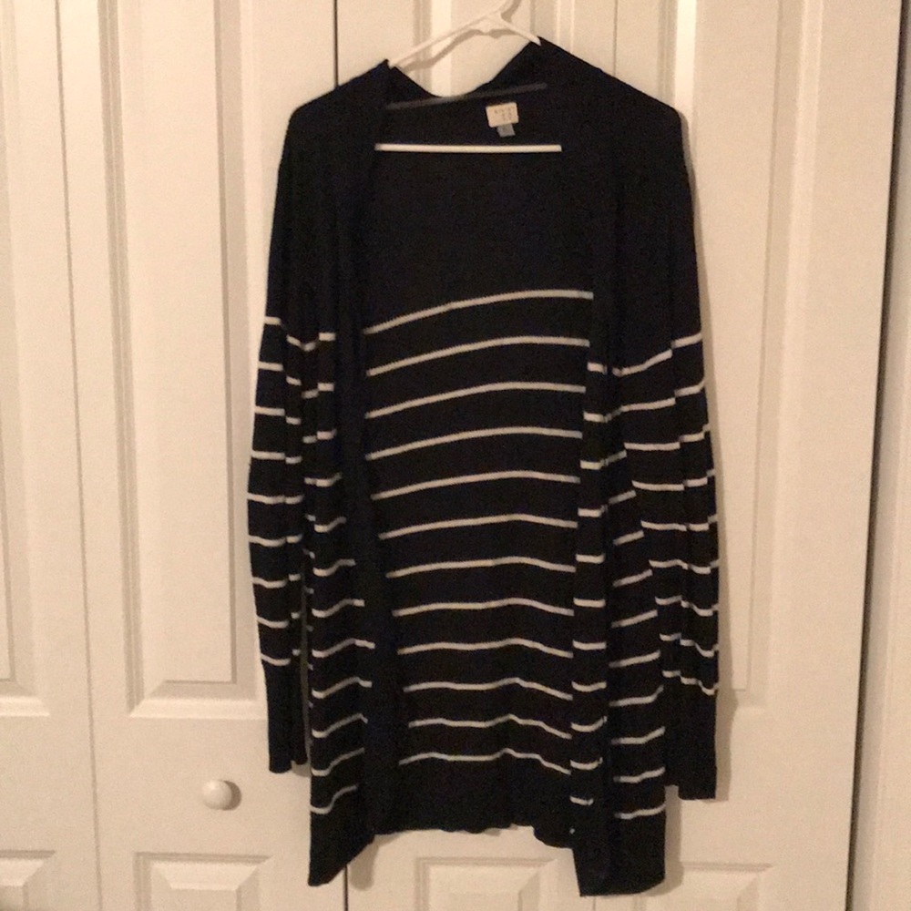 A New Day black and white striped cardigan